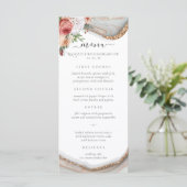 Menu Mariage en marbre fleuri de luxe (Debout devant)