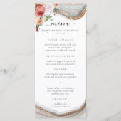 Menu Mariage en marbre fleuri de luxe (Devant)