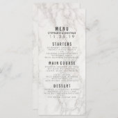Menu Mariage en marbre moderne et élégant (Devant / Derrière)