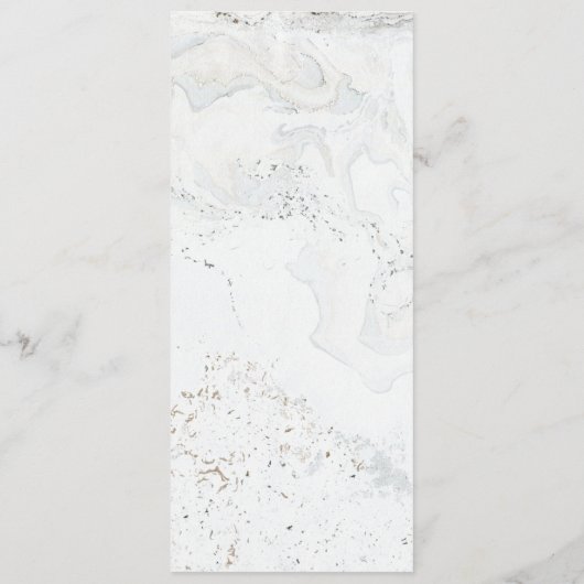 Menu Mariage en marbre moderne | Or (Dos)