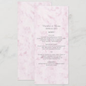 Menu Mariage en marbre rose vif (Devant / Derrière)