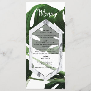 Menu Mariage en marbre tropical Monstera
