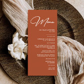 Menu Mariage en terre cuite à automne simple