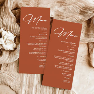 Menu Mariage en terre cuite à automne simple