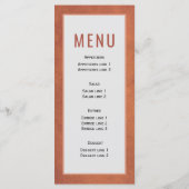 Menu Mariage en terre cuite de palmier pampas séché (Dos)