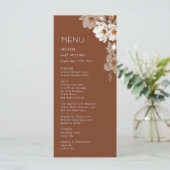 Menu Mariage en terre cuite et fleurs d'ivoire (Debout devant)