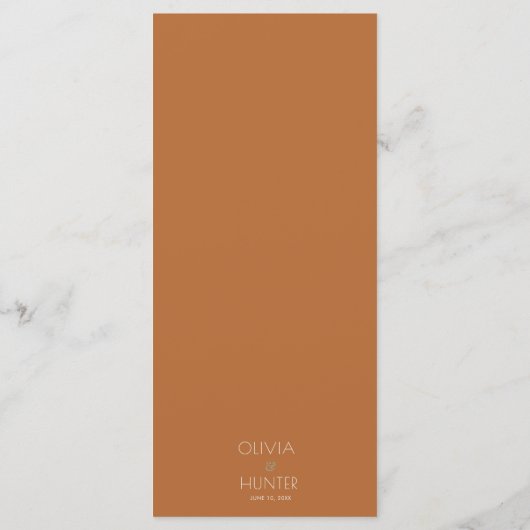 Menu Mariage en terre cuite fleurie moderne (Dos)