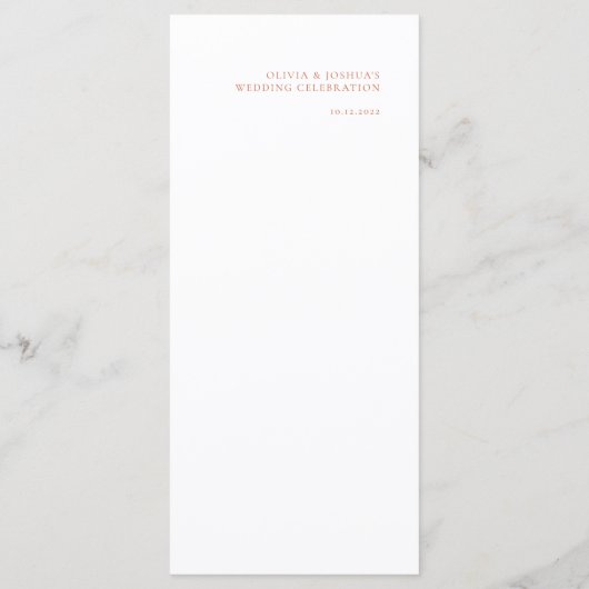 Menu Mariage en terre cuite moderne (Dos)