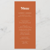 Menu Mariage en terre cuite simple et formel (Devant)