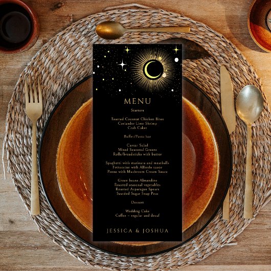 Menu Mariage étoile céleste Galaxie noire