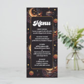 Menu Mariage Étoiles Célestes Or Noir Mystique (Debout devant)