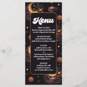 Menu Mariage Étoiles Célestes Or Noir Mystique (Devant)