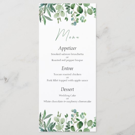 Menu Mariage Eucalyptus (Devant)