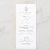 Menu Mariage Eucalyptus Aquarelle (Devant / Derrière)