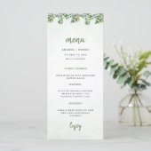 Menu Mariage Eucalyptus Elégant Feuille (Debout devant)