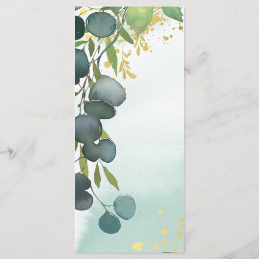 Menu Mariage Eucalyptus Gold Green (Dos)