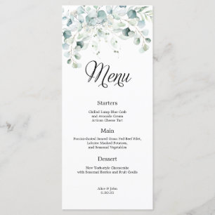 Menu Mariage Eucalyptus Green