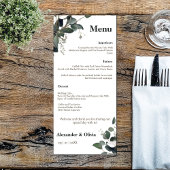 Menu Mariage Eucalyptus moderne