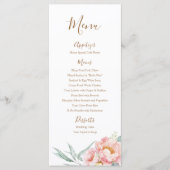 Menu Mariage Eucalyptus Peonies (Brown) (Devant)