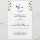 Menu Mariage Eucalyptus vert (Devant)