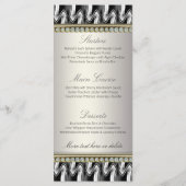 Menu Mariage Exotic Black White Motif Décor (Dos)