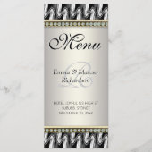 Menu Mariage Exotic Black White Motif Décor (Devant)