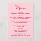 Menu Mariage Fantaisie aux Cœurs Roses et Rouges (Devant)