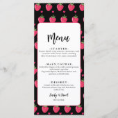 Menu Mariage Fantaisiste aux Fraises Roses (Devant)
