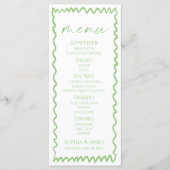 Menu Mariage Fantaisiste Citron Vert Bordure Ondulée (Devant)