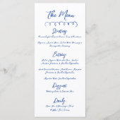 Menu Mariage Fantaisiste Simple Bleu Dessiné à la Main (Devant)