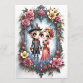Menu Mariage Fantastique d'Elfe Steampunk (Dos)