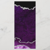 Menu Mariage Faux Paillettes Agate Violet et Argent (Dos)