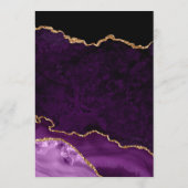 Menu Mariage Faux Paillettes Agate Violet et Or (Dos)