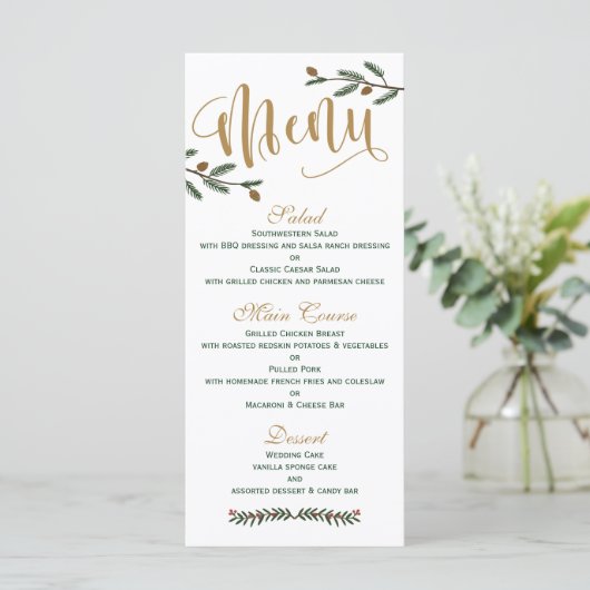 Menu Mariage Festive de Noël (Debout devant)