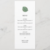Menu mariage feuille aquarelle (Devant)
