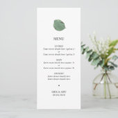 Menu mariage feuille aquarelle (Debout devant)