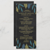 Menu Mariage Feuille de tableau noir (Devant / Derrière)