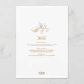 Menu Mariage feuille d'or ID655 (Devant)