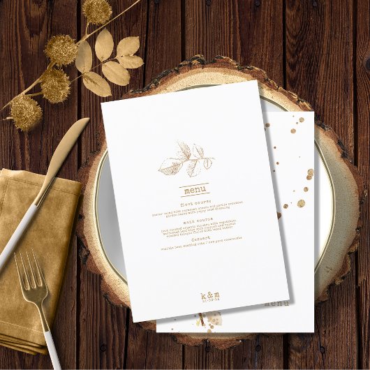 Menu Mariage feuille d'or ID655
