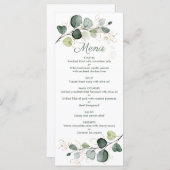 Menu Mariage Feuille Eucalyptus Gold (Devant / Derrière)