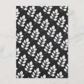 Menu Mariage feuille florale tableau noir (Dos)