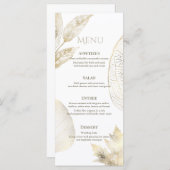 Menu Mariage Feuille Gold Delicate (Devant / Derrière)