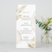 Menu Mariage Feuille Gold Delicate (Debout devant)