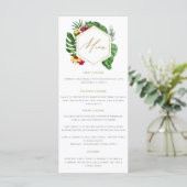 Menu Mariage Feuille Gold Tropical (Debout devant)
