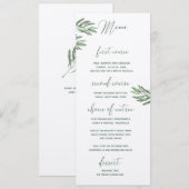 Menu Mariage Feuille Olive (Devant / Derrière)