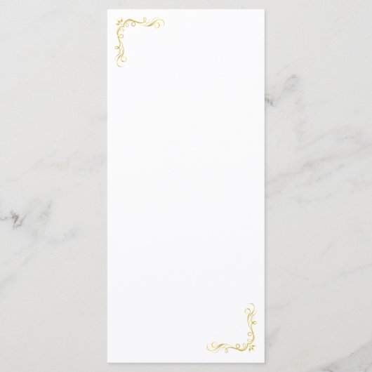 Menu Mariage Feuille Rose Gold (Dos)