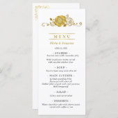 Menu Mariage Feuille Rose Gold (Devant / Derrière)