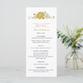 Menu Mariage Feuille Rose Gold (Debout devant)