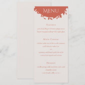 Menu Mariage Feuille Terracotta (Devant / Derrière)