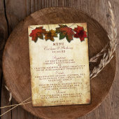 Menu Mariage Feuilles automnales